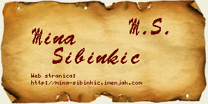 Mina Sibinkić vizit kartica